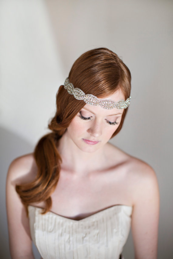 Jasmine bridal headband or sash