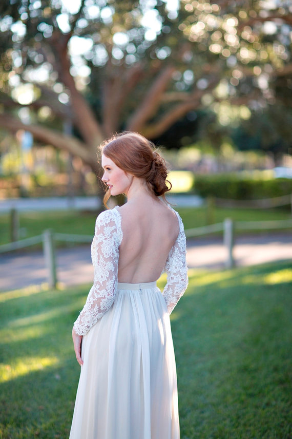 Honore Backless lace sleeve Wedding dress